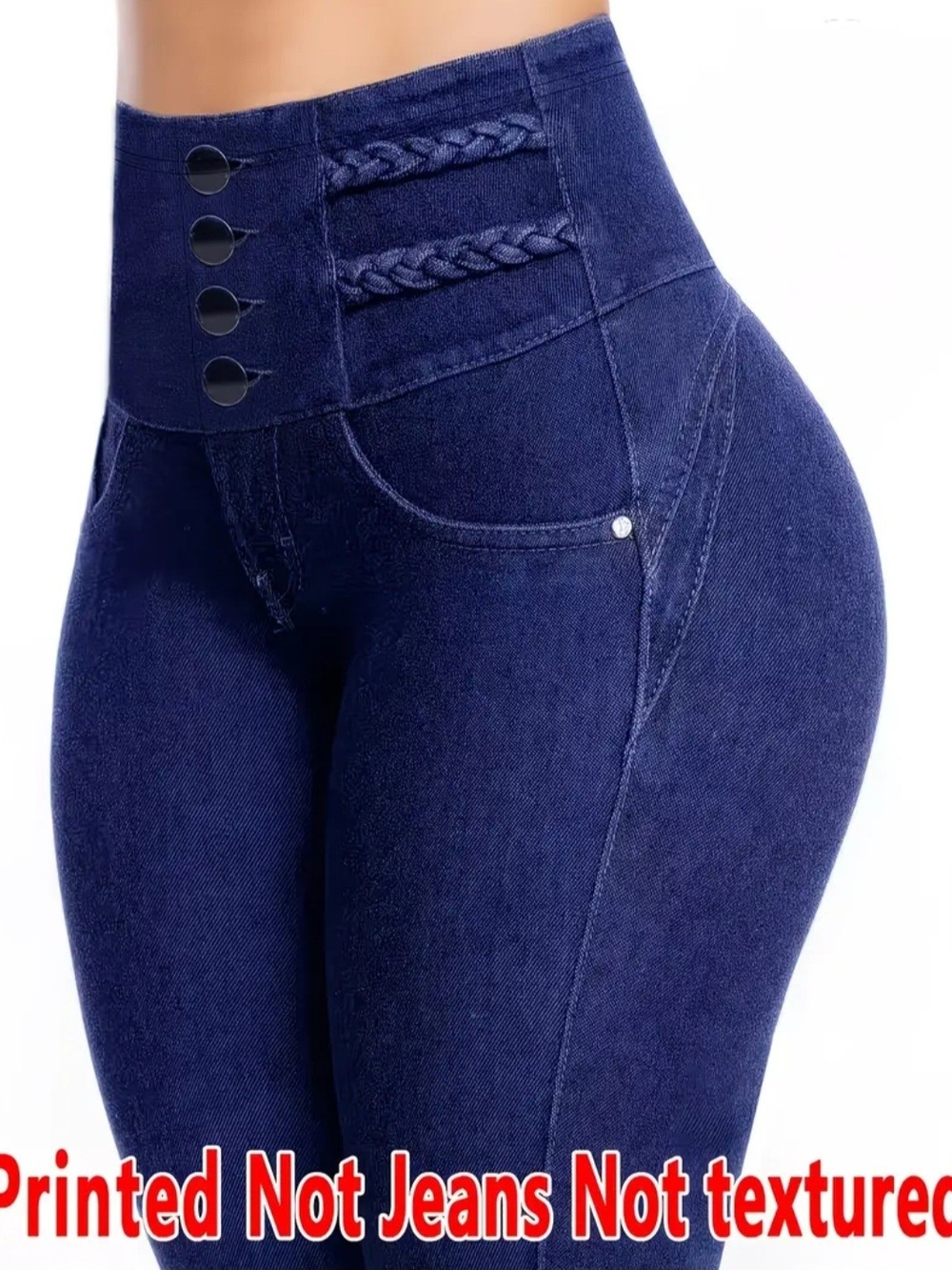 High-Waist Dark Blue Women’s Stretch Leggings